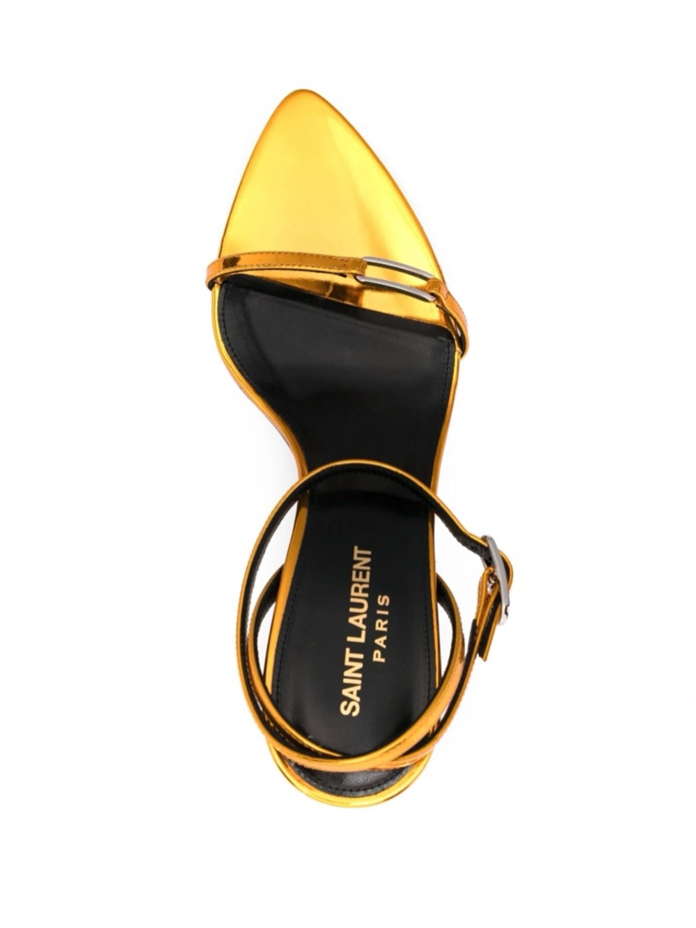 Saint Laurent YSL 75mm Kitty sandals GOLD - Picture 4 of 4